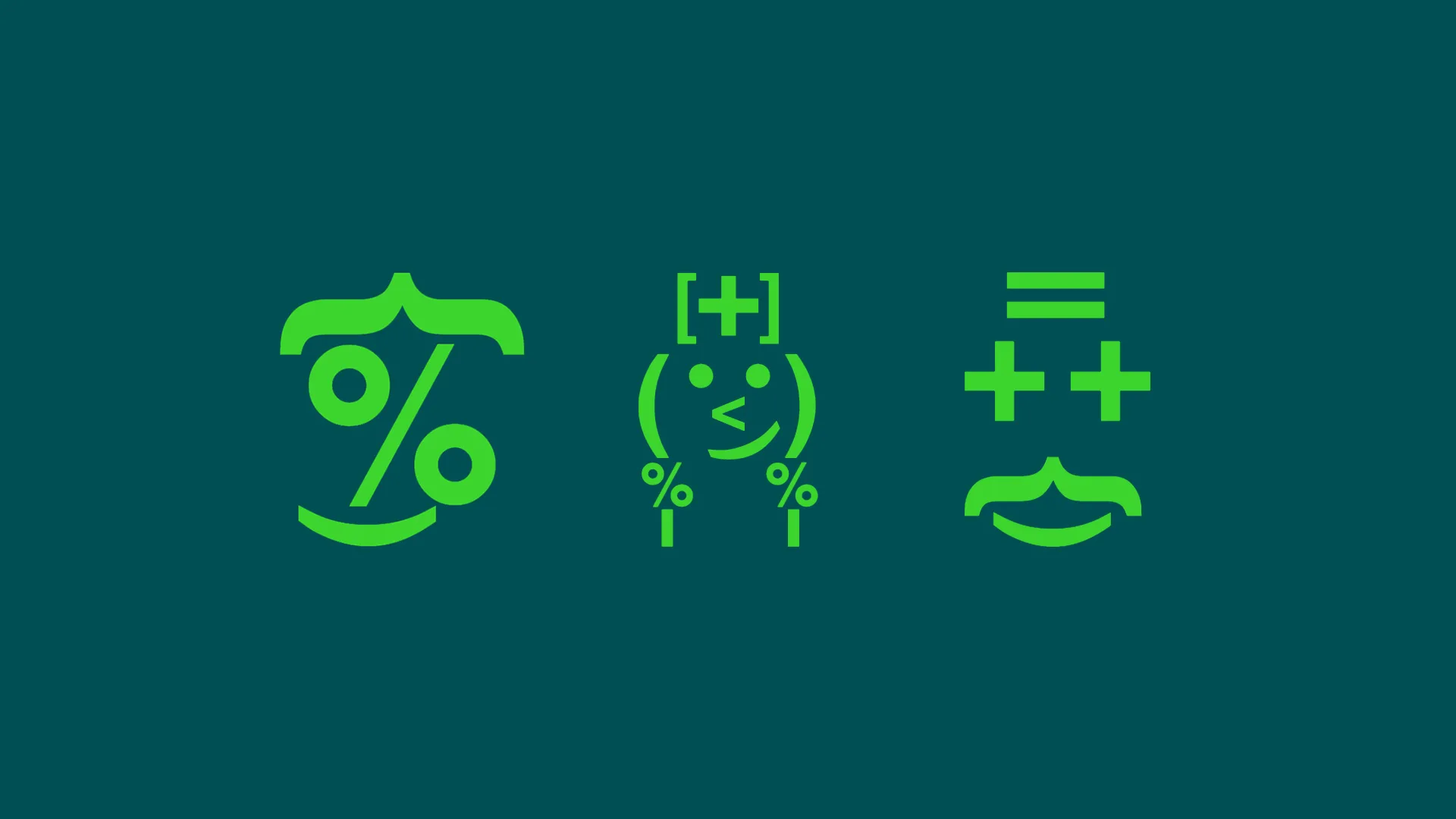 Illustrerade symboler med olika ekonomitecken som plus och minus som bildar figurer likt emojis
