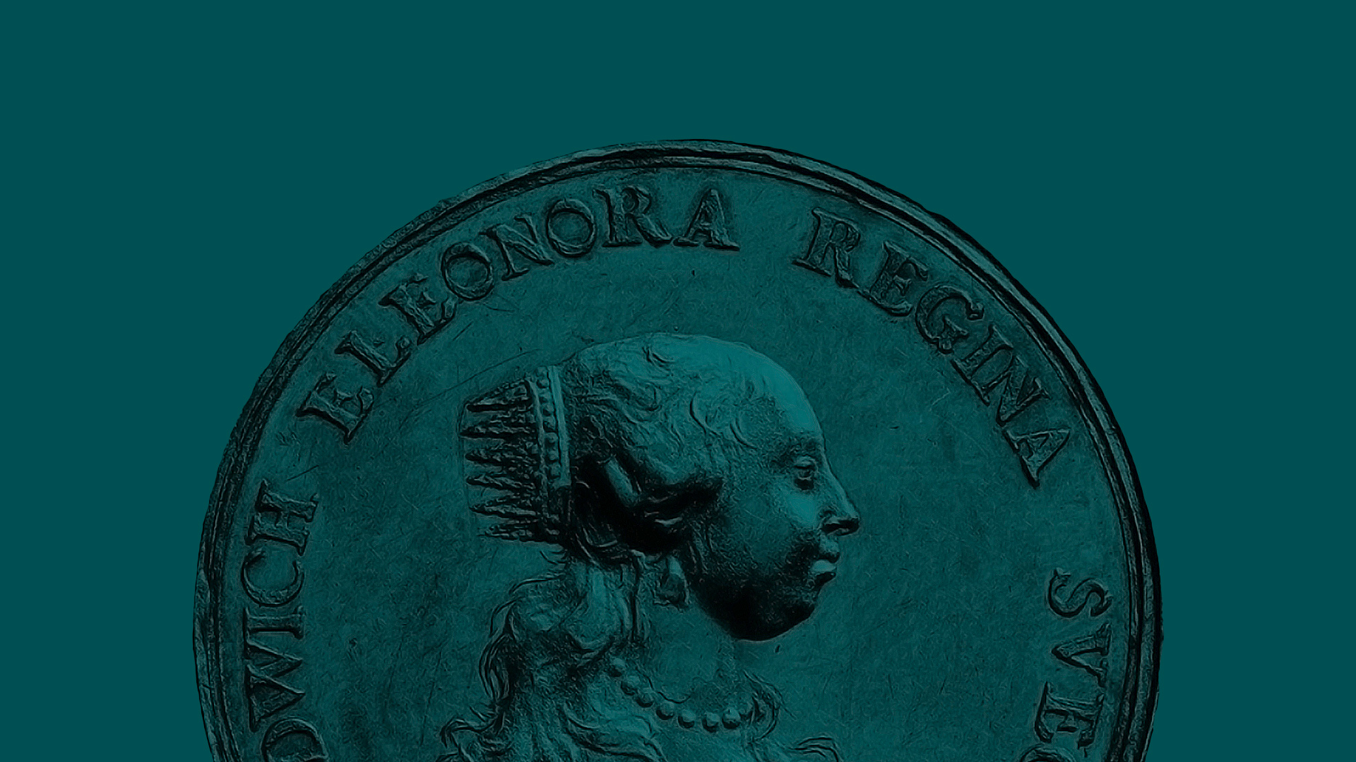 Stort svenskt mynt med regenten Hedvig Eleonora Regina