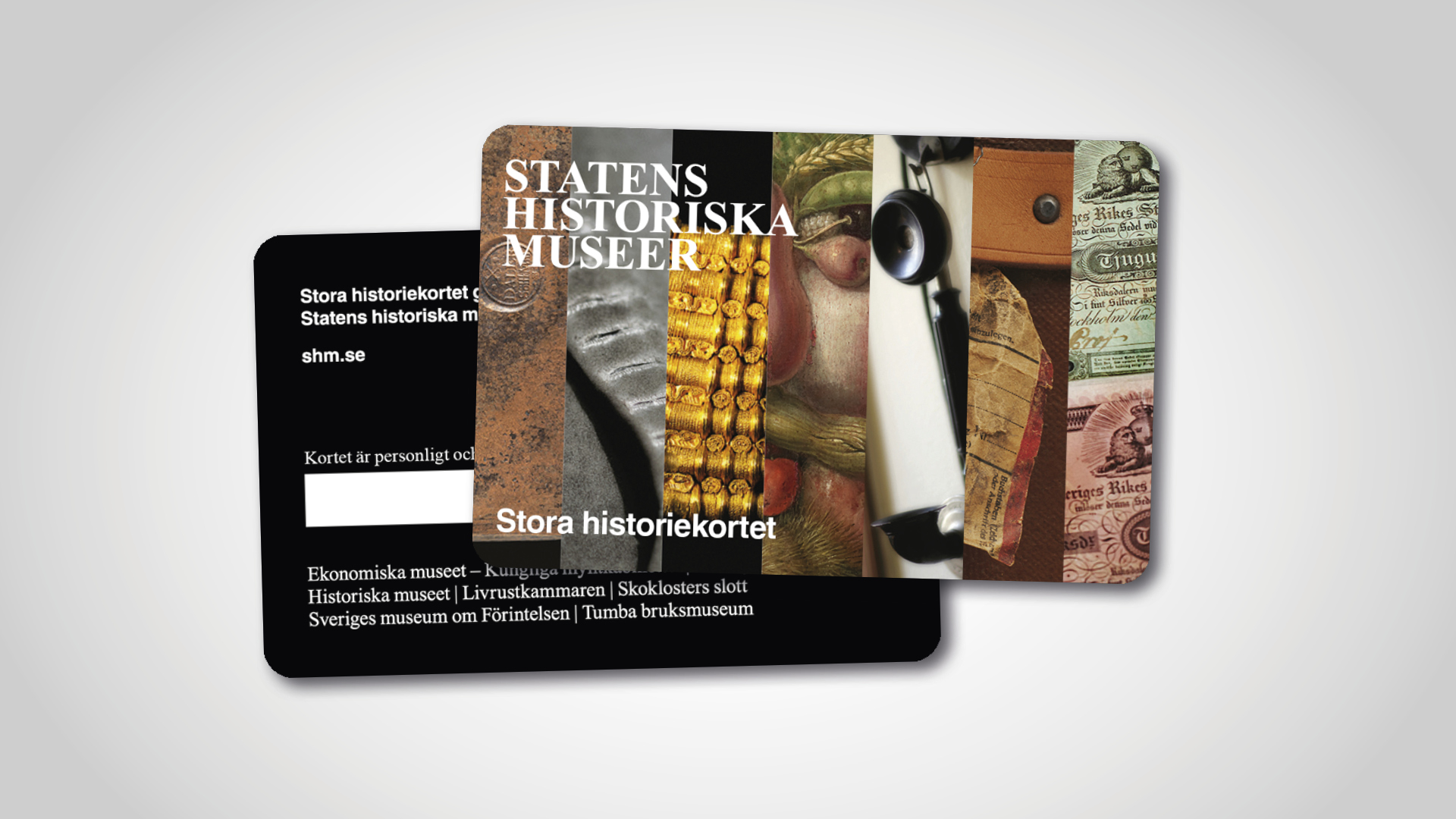 Årskort för Statens historiska museer, framsida och baksida
