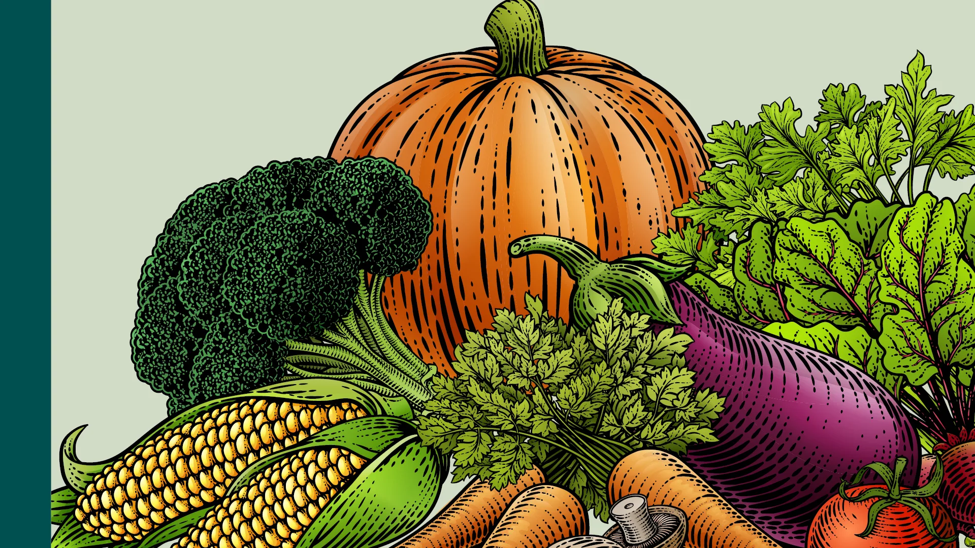 Illustration of a pile of vegetables