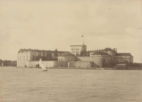 Ett gammalt fotografi på Vaxholms fästning